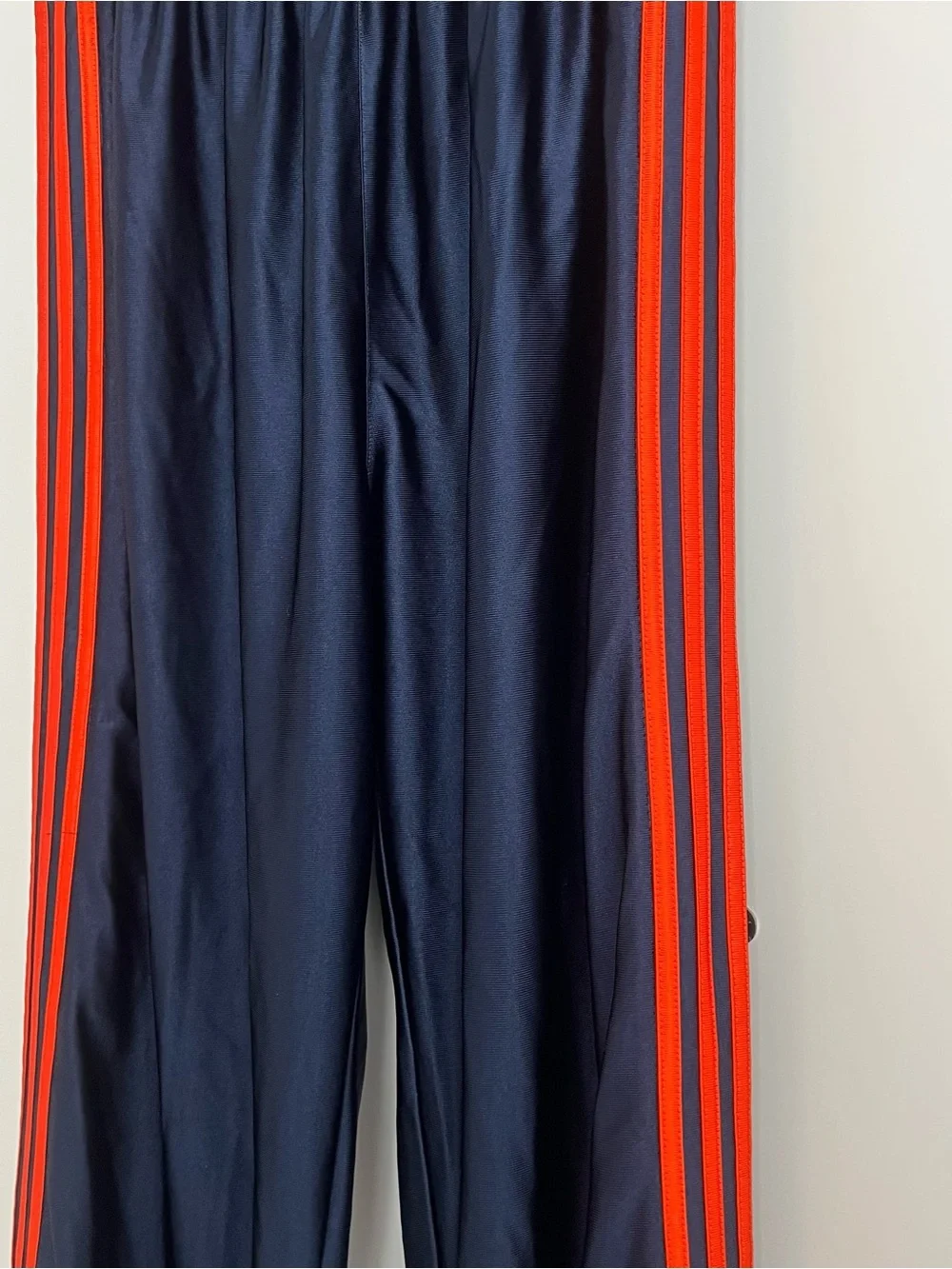 ⁠Vintage Adidas Snap Button Track Pants XL Blue Orange Tearaway Y2K 2005⁠